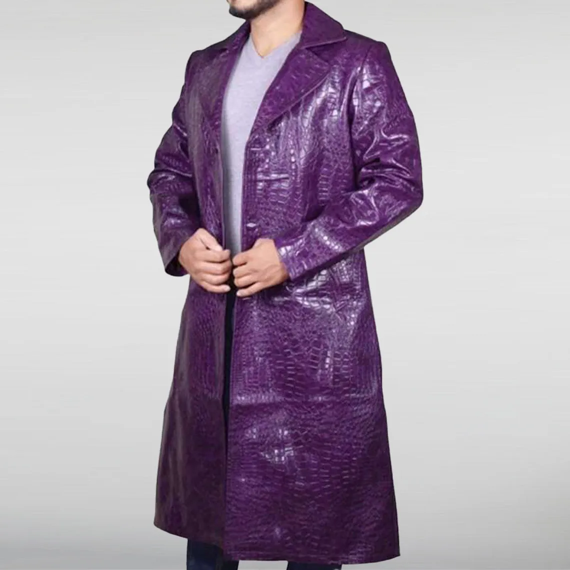 Jared Leto Crocodile Purple Suicide Squad Joker Coat