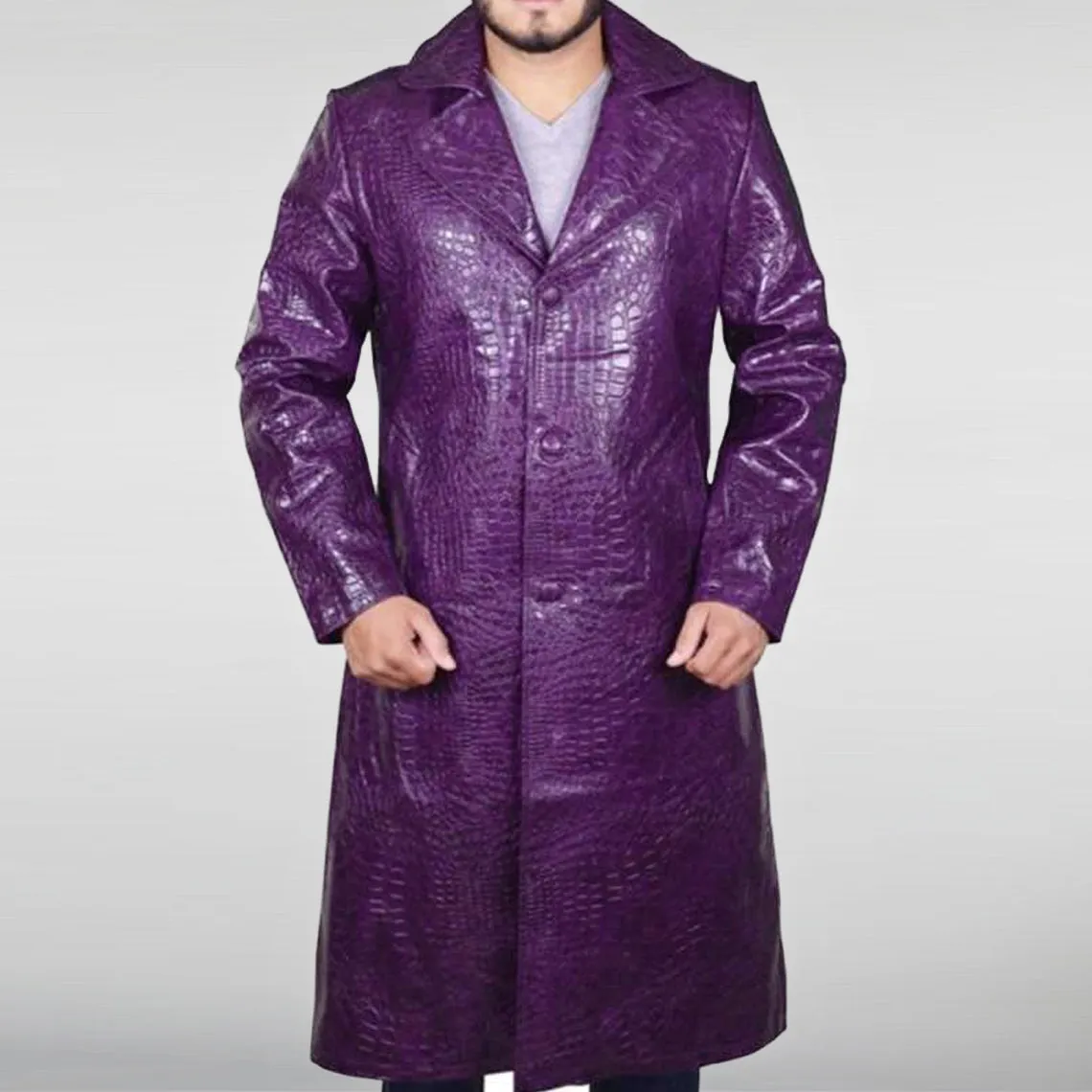 Jared Leto Crocodile Purple Suicide Squad Joker Coat