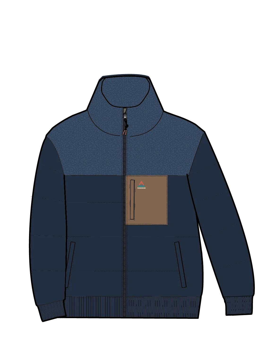 Journey Recycled Insulated Jacket - Rich Navy/Dark Denim