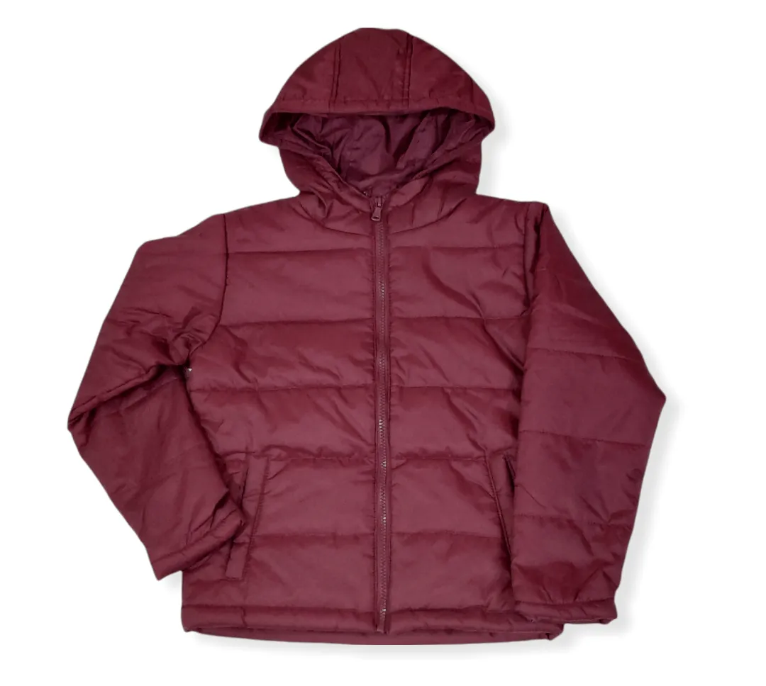 Kids Puffer Jacket - Burgundy