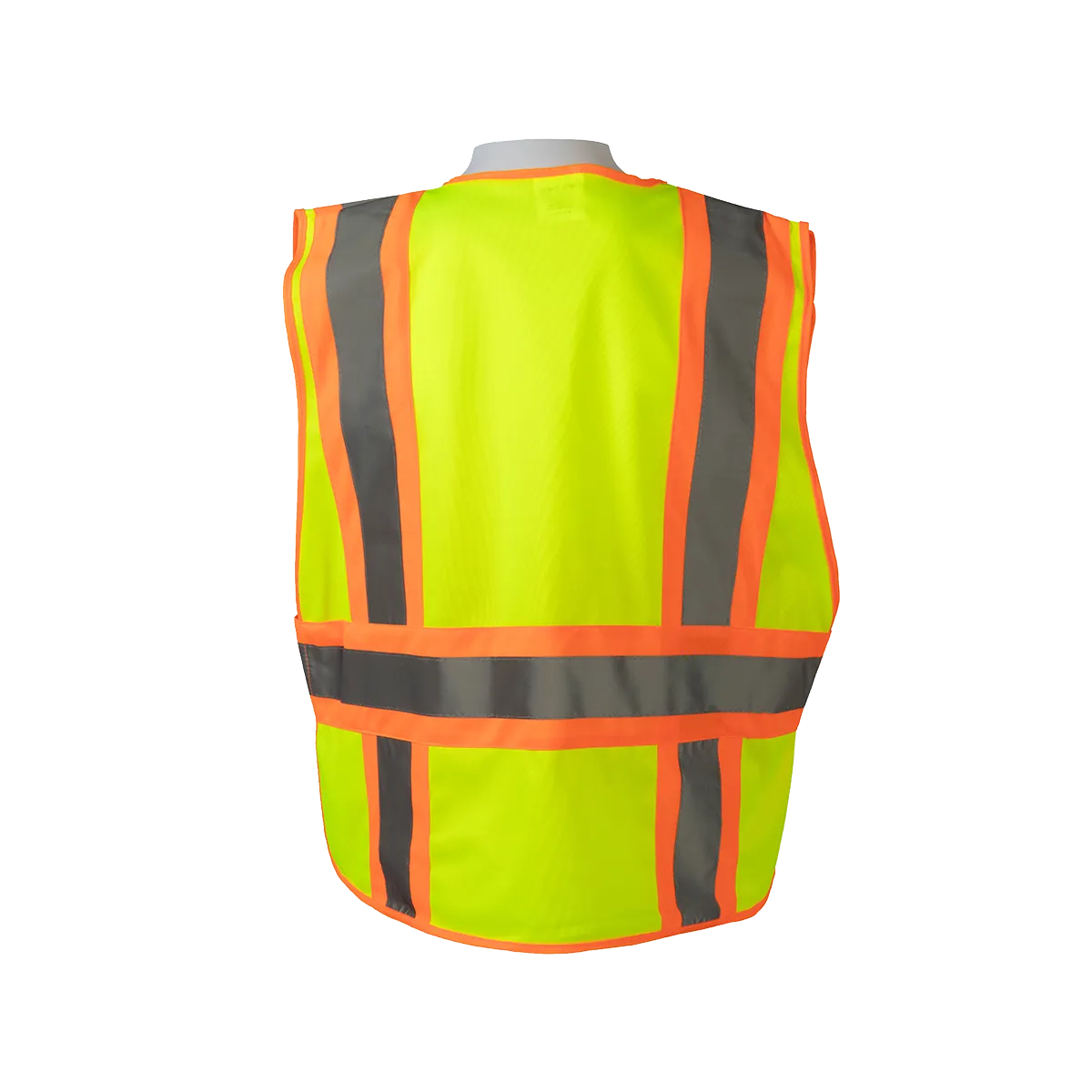 LV2-PSV Lime Solid/Orange Contrast ANSI Class 2 Expandable Breakaway Public Safety Vest