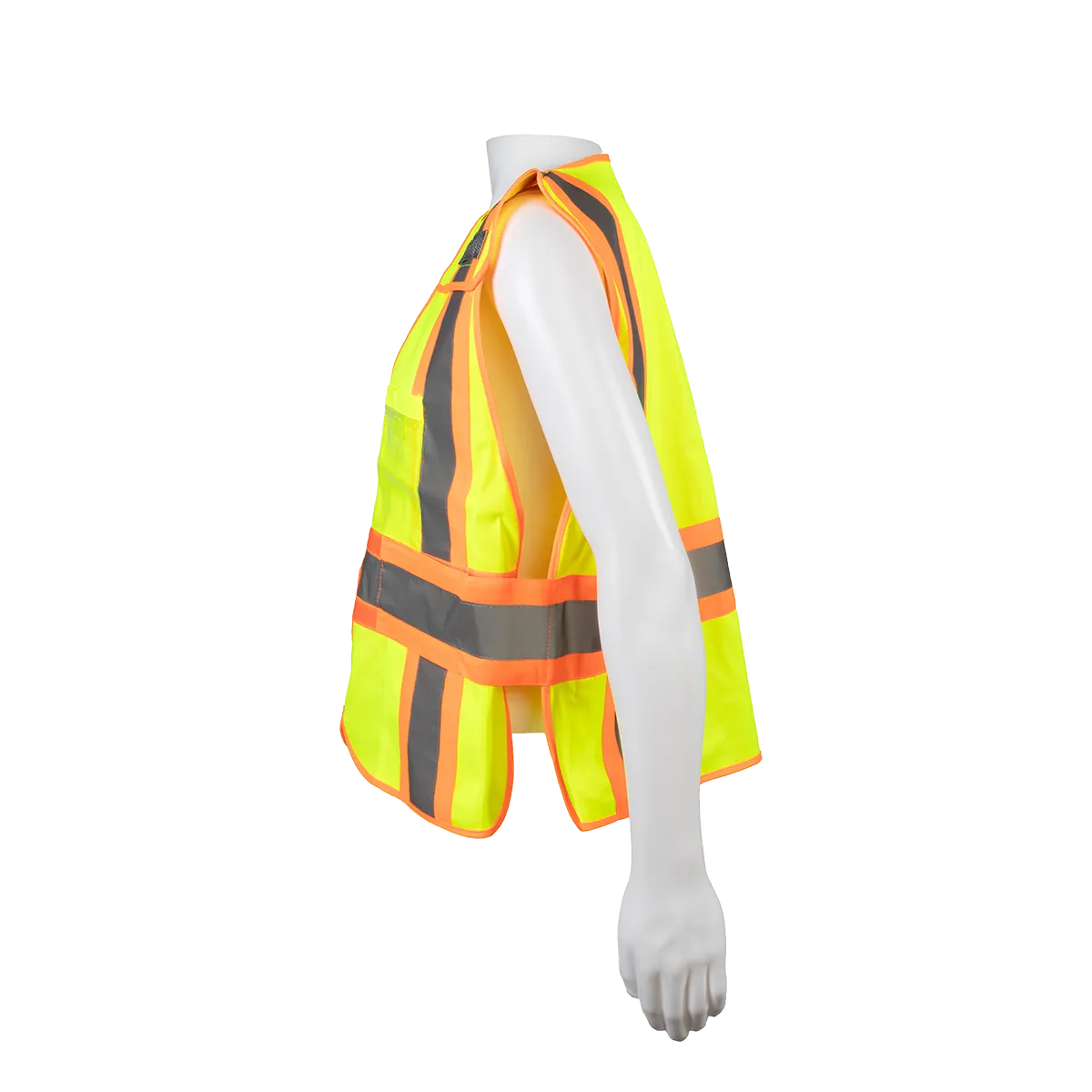 LV2-PSV Lime Solid/Orange Contrast ANSI Class 2 Expandable Breakaway Public Safety Vest