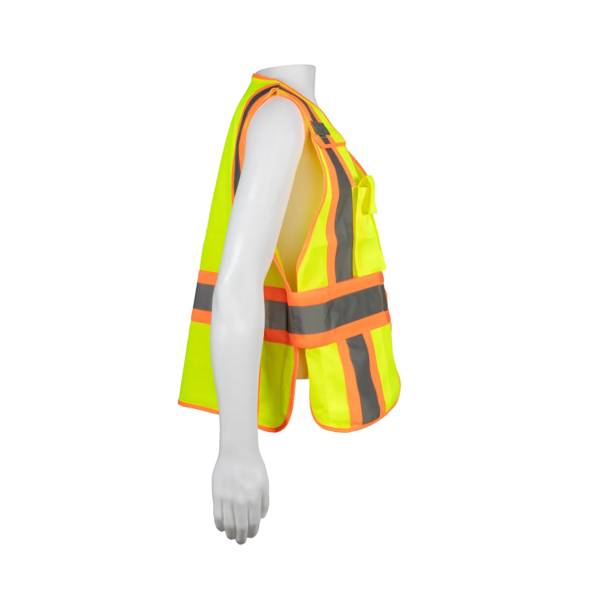 LV2-PSV Lime Solid/Orange Contrast ANSI Class 2 Expandable Breakaway Public Safety Vest