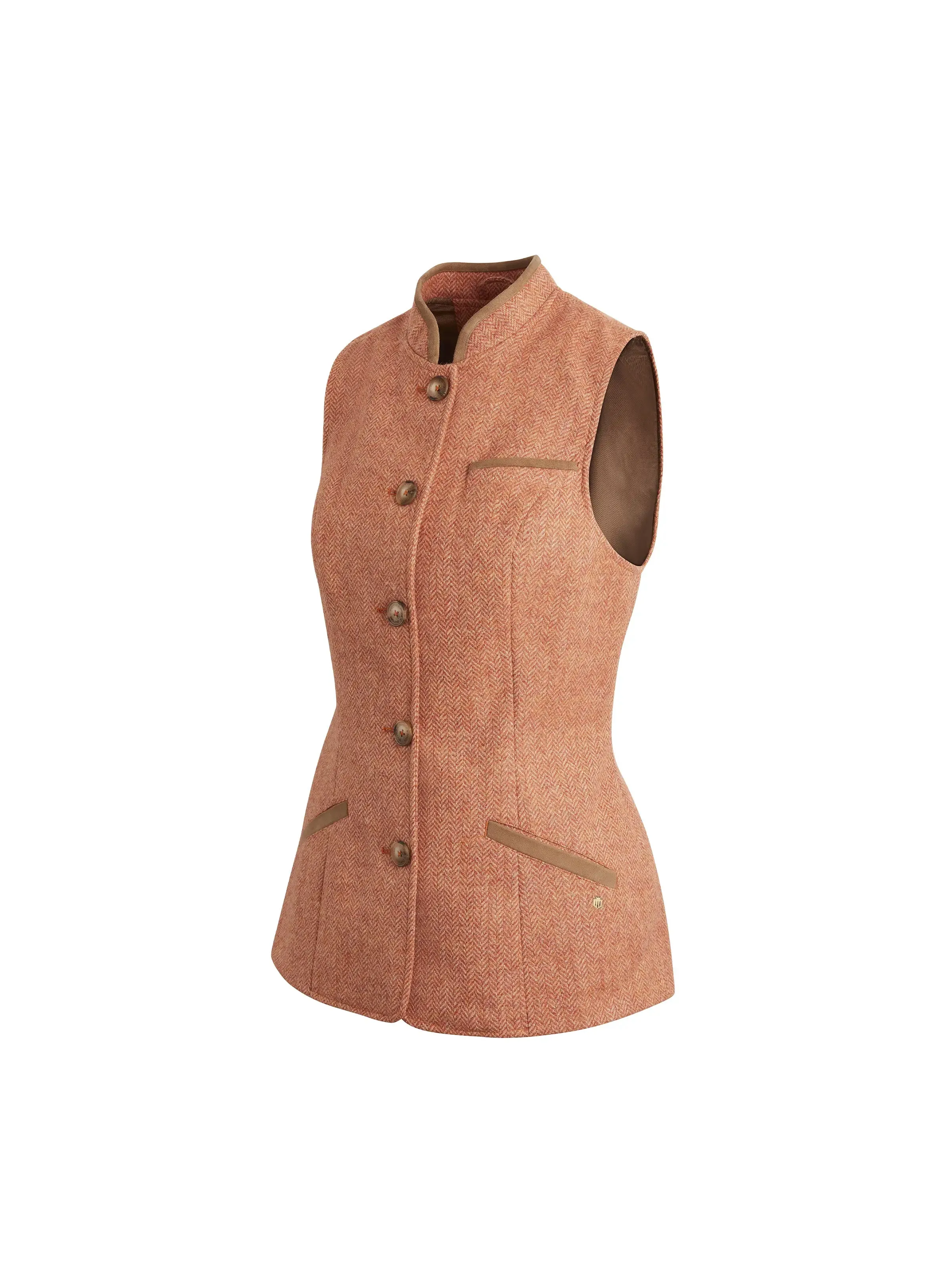 Madeline Gilet - Coral Herringbone