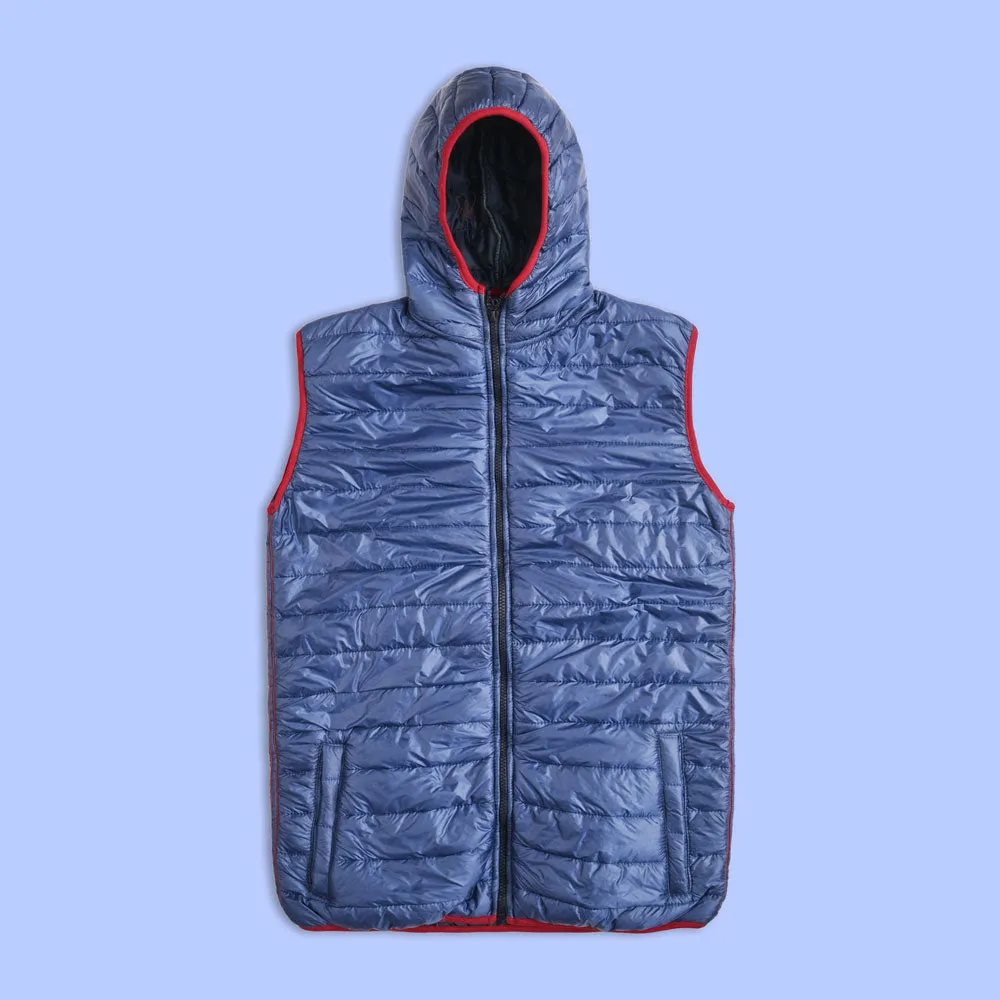 Max 21 Men's Bubble Hooded Body Warmer Quilted Puffer Gilet