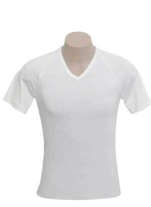 Mens Thermal Merino Short Sleeve Top - V Neck