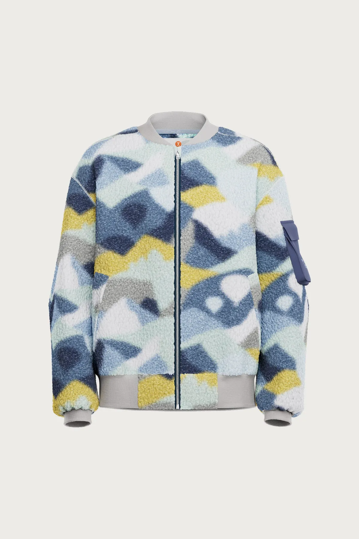 Mosaic Sherpa Baseball Jacket