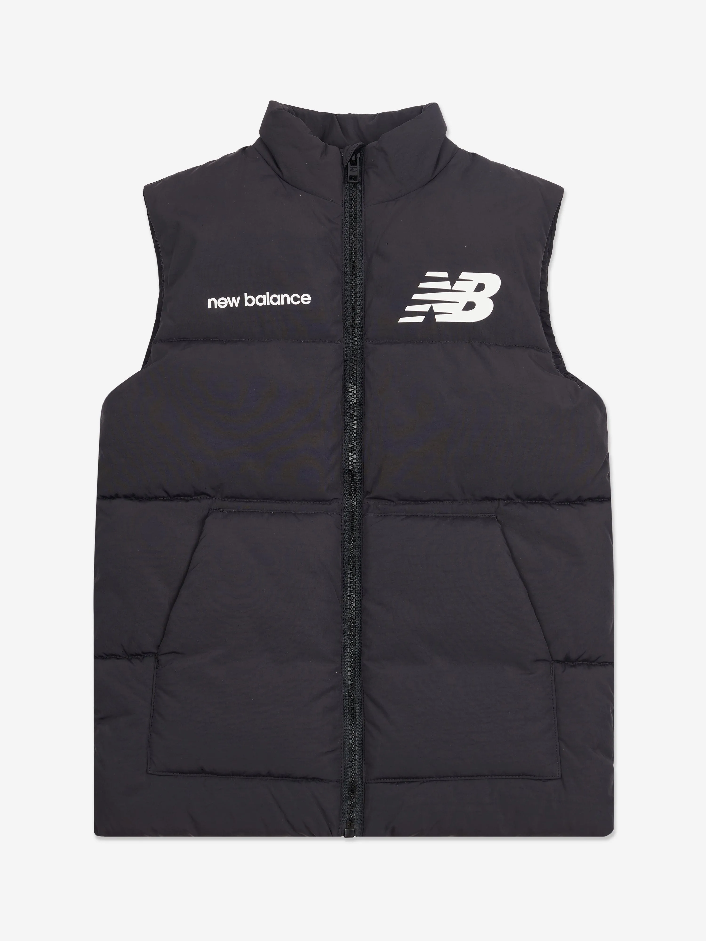 New Balance Boys Logo Quilted Gilet in Black