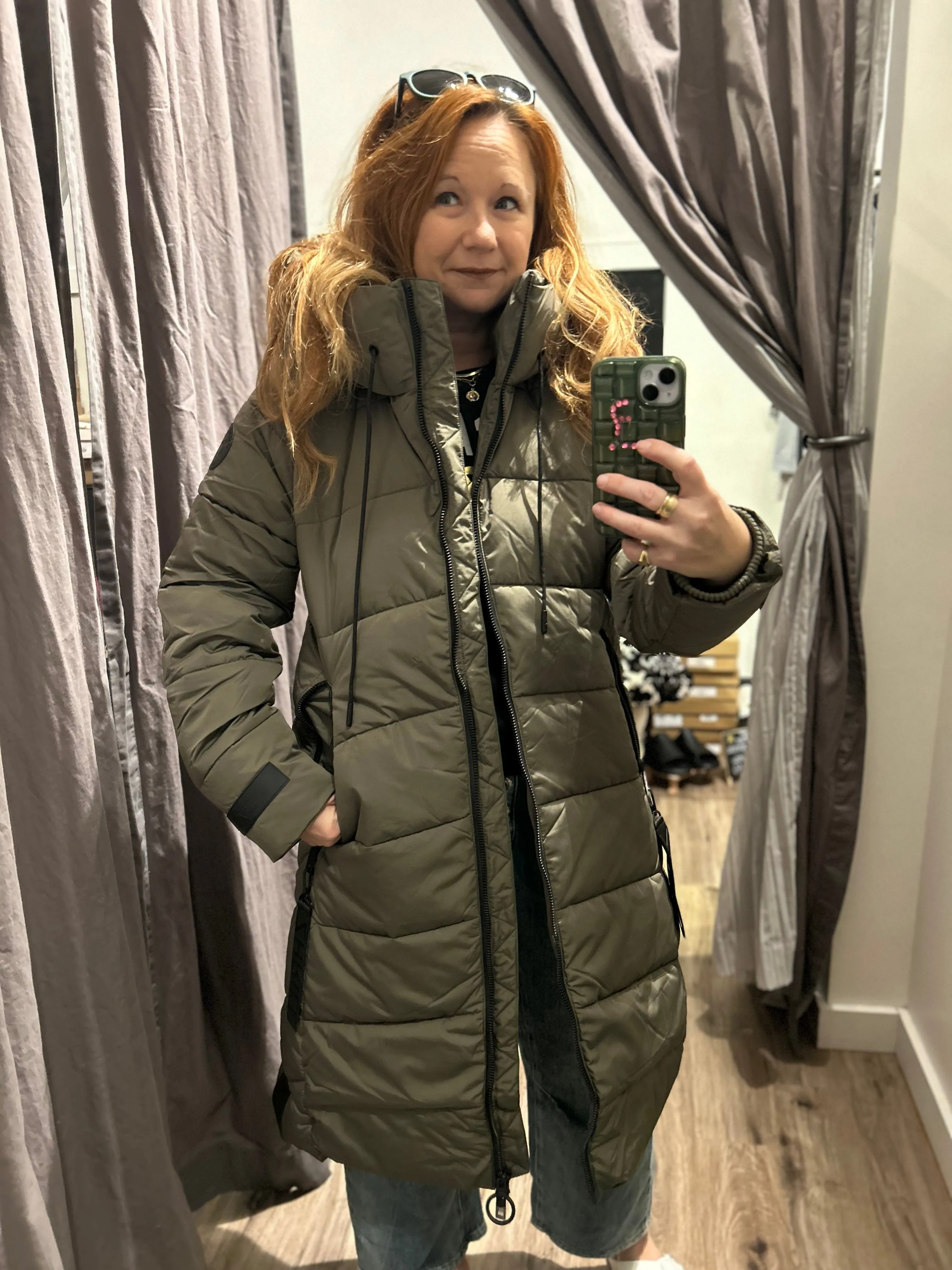 Olive Adelita Max Quilted Jacket