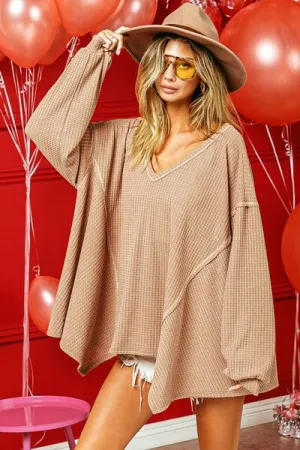 Oversized Beachy Waffle Knit Top