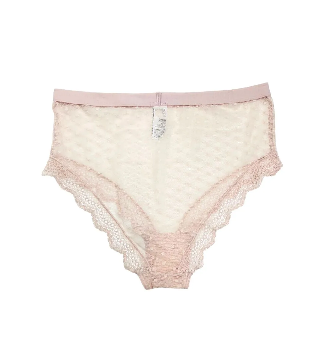 Pink Lace Midi Briefs