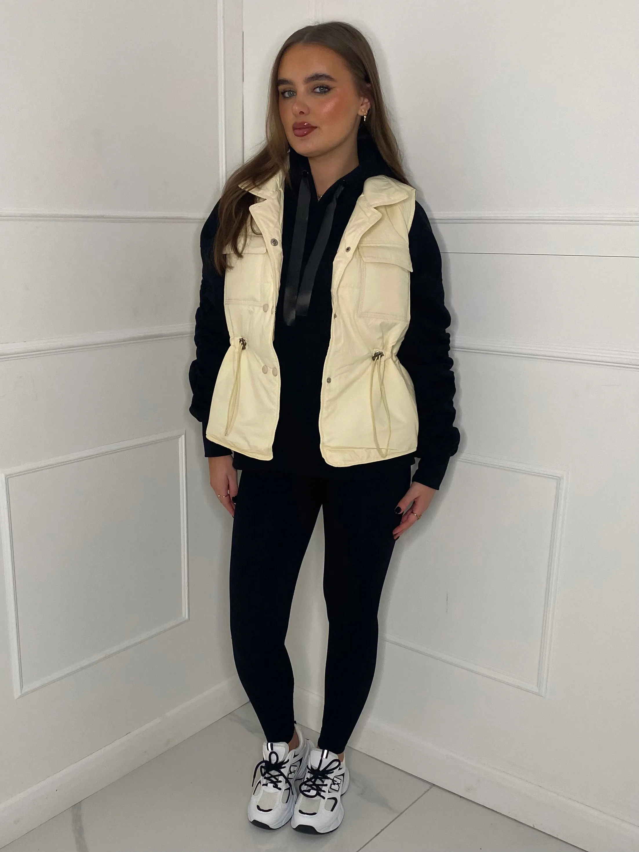 Pull-In Waist Gilet - Cream