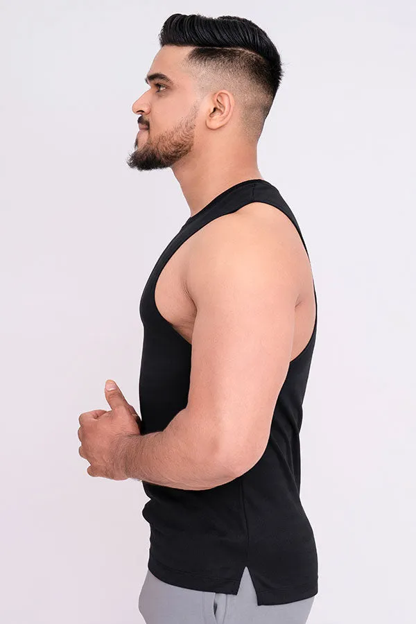 QUIRKY GYM VEST BLACK - SKELETON