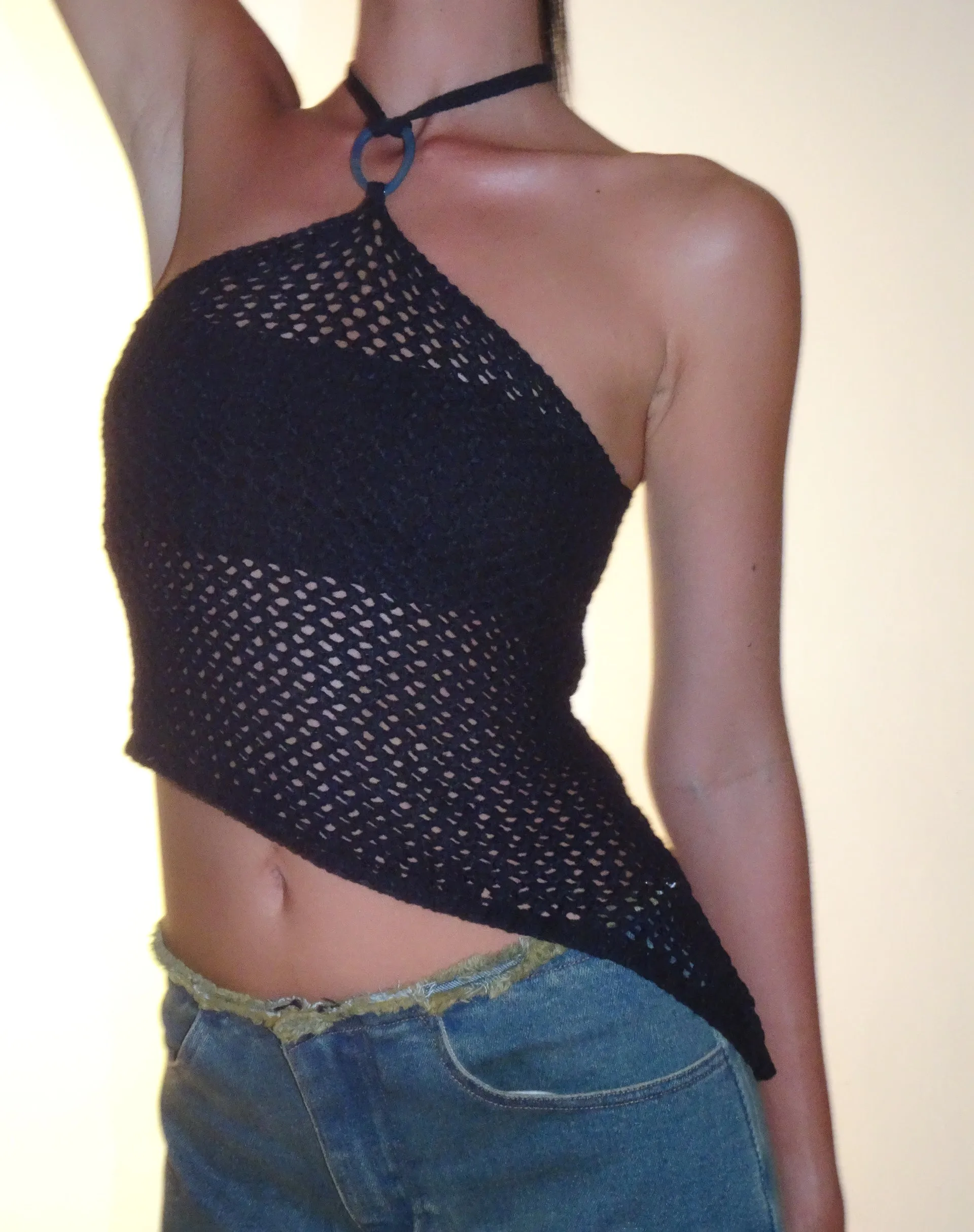 Royani Halterneck Top in Black Knit