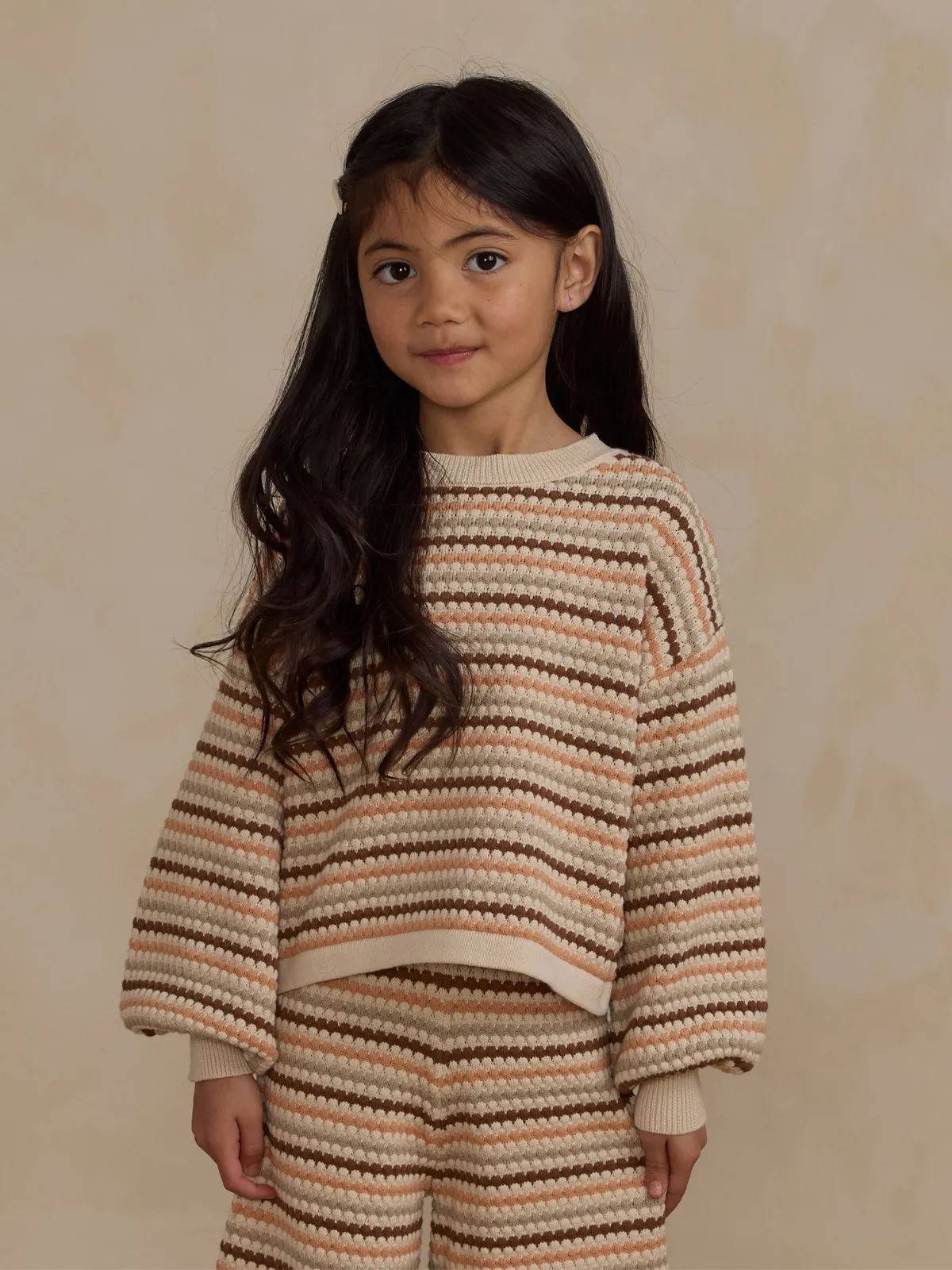 Rylee & Cru Boxy Crop Sweater, Honeycomb Stripe