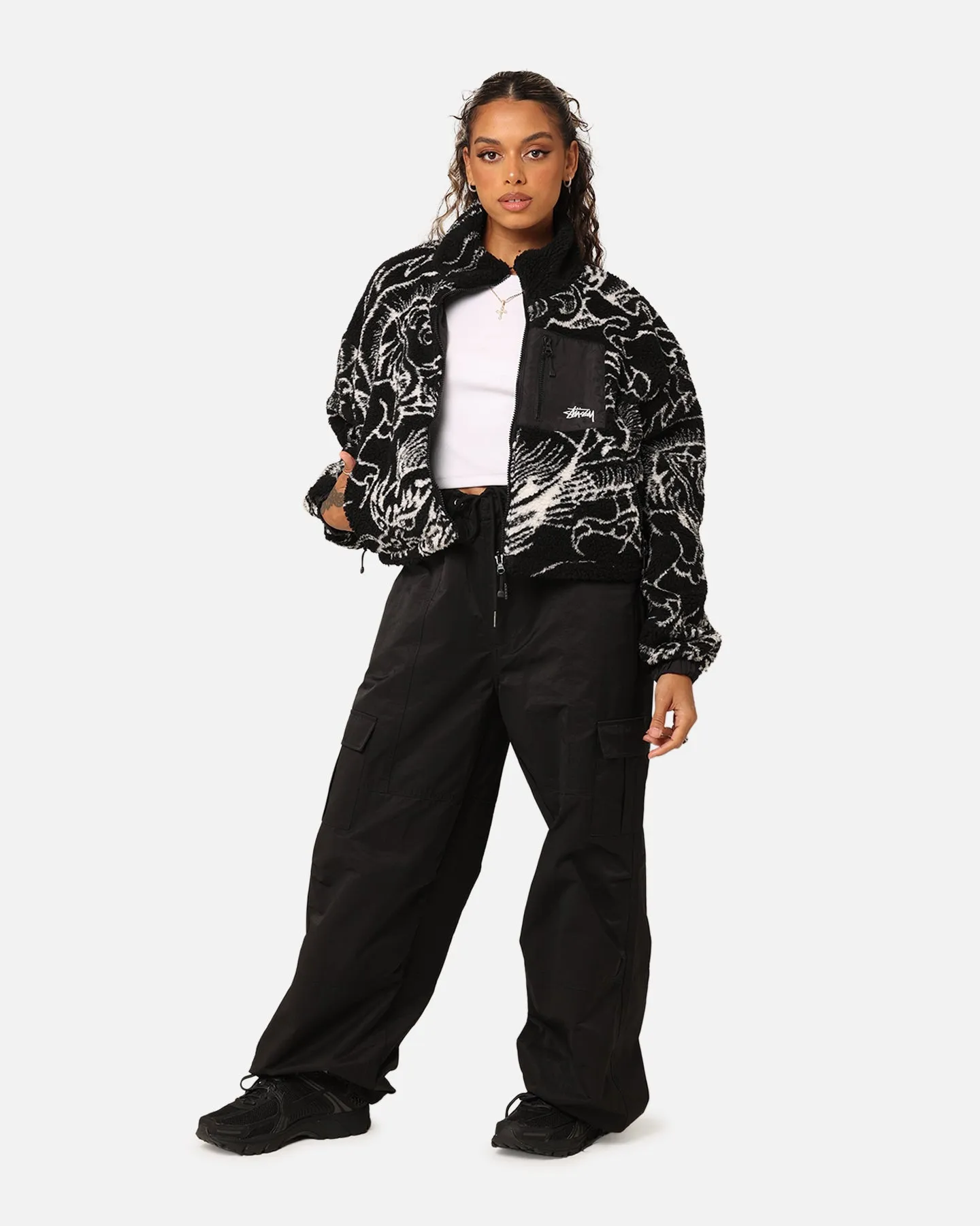 Stussy Women's Dragon Reversible Work Jacket Black