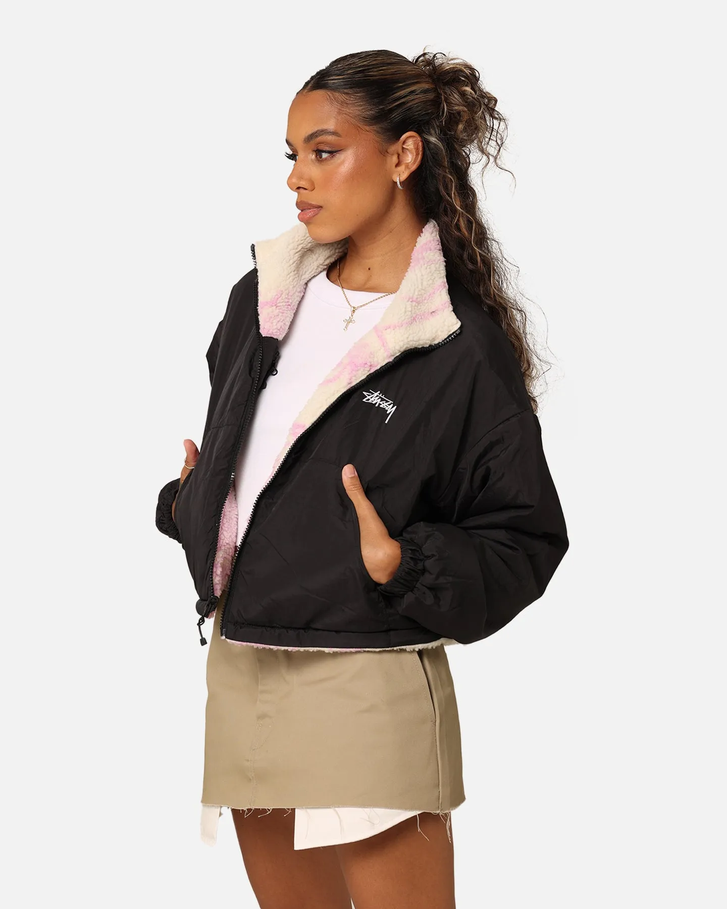 Stussy Women's Dragon Reversible Work Jacket Pink