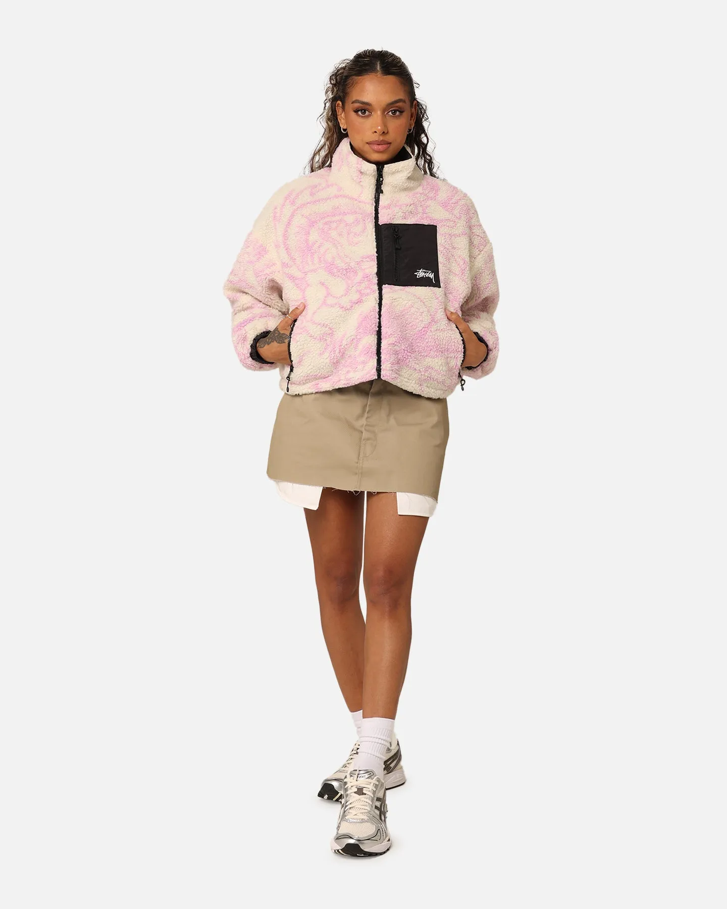 Stussy Women's Dragon Reversible Work Jacket Pink