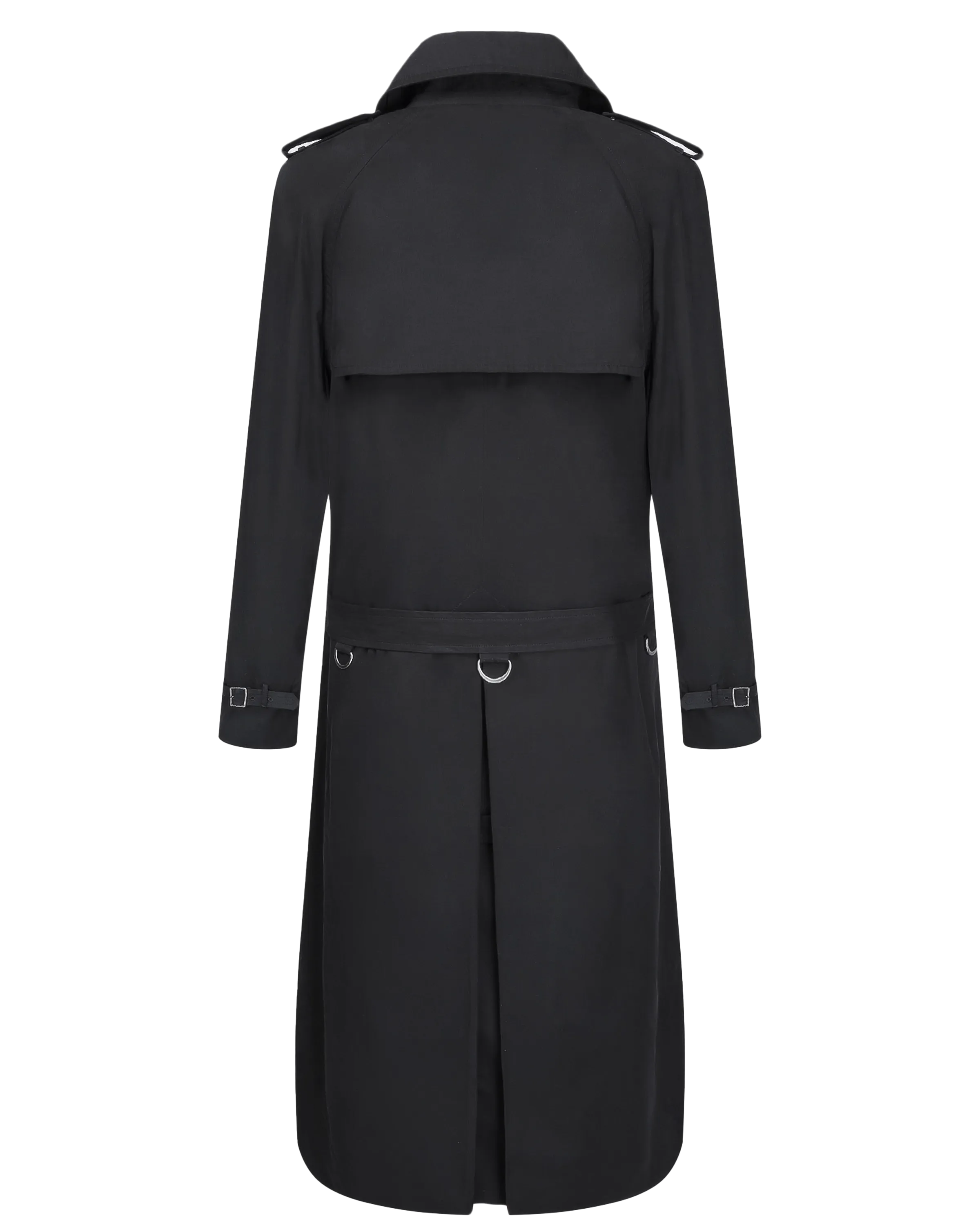 Traditional Black Double Breasted Trench Coat