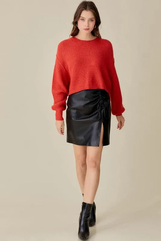 Turn Heads Long Sleeve Cropped Sweater Top