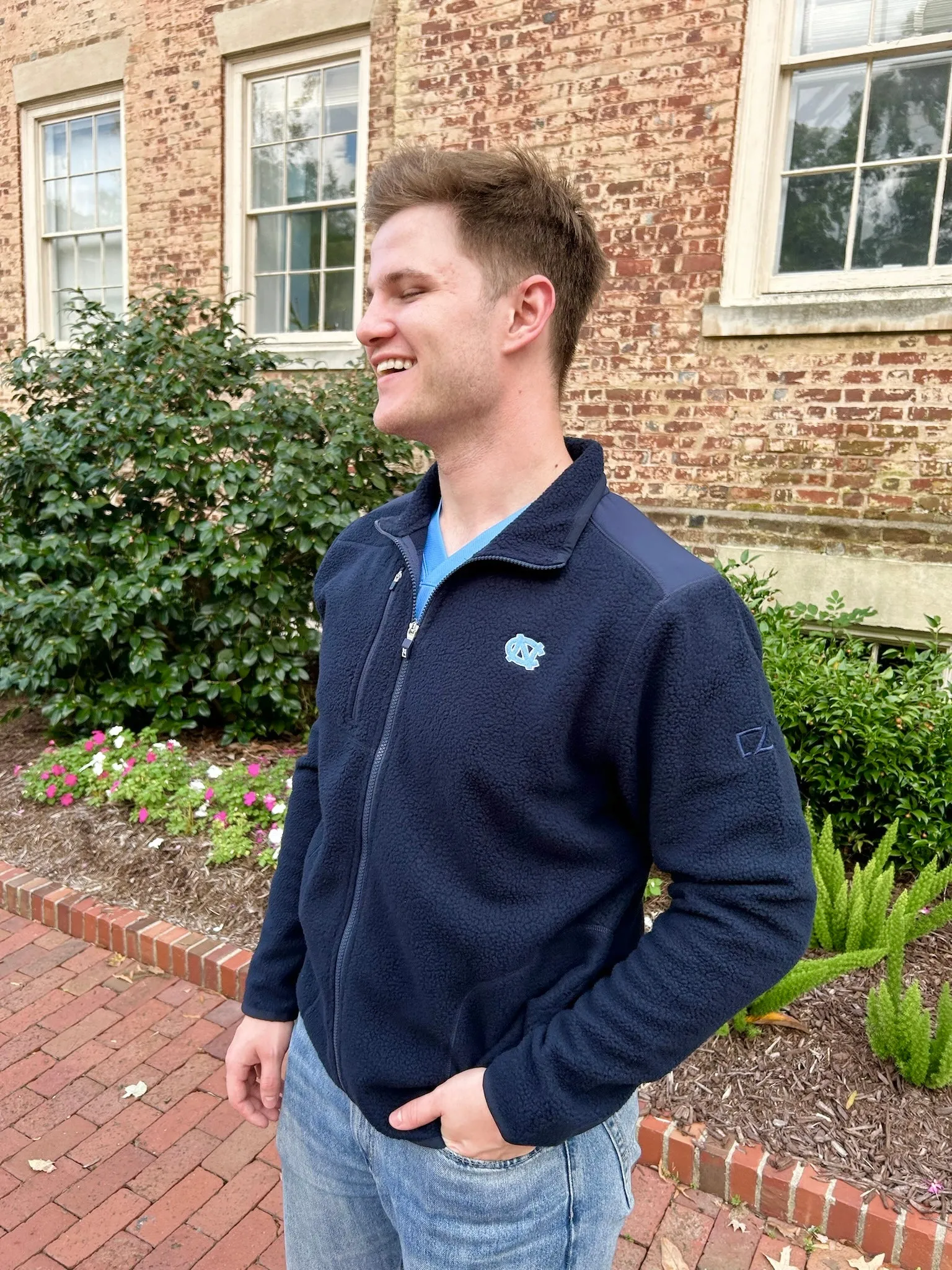 UNC Tar Heels Ecofleece Navy Full Zip Jacket