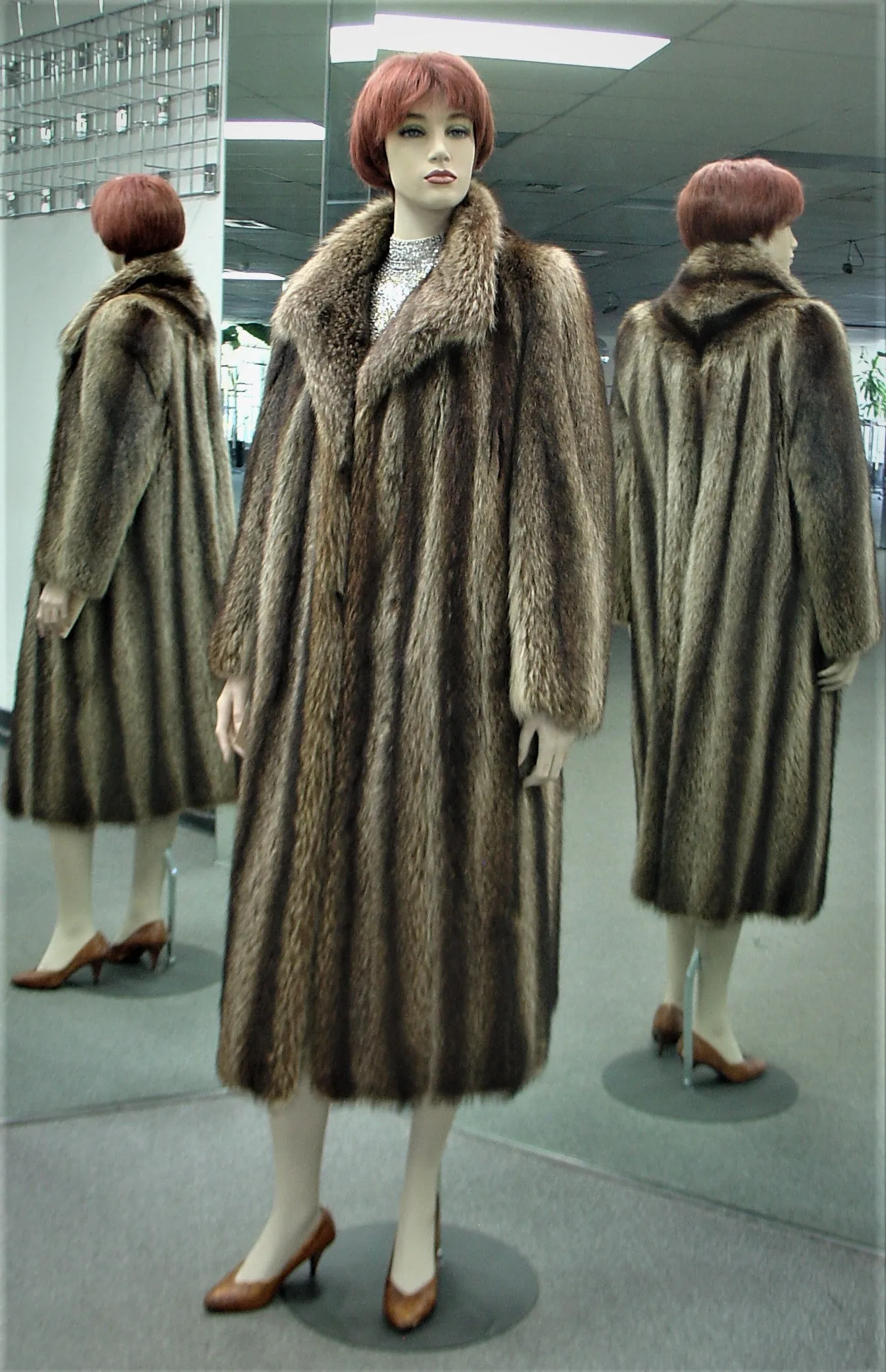 Used Silver Raccoon Coat - Item # 3742