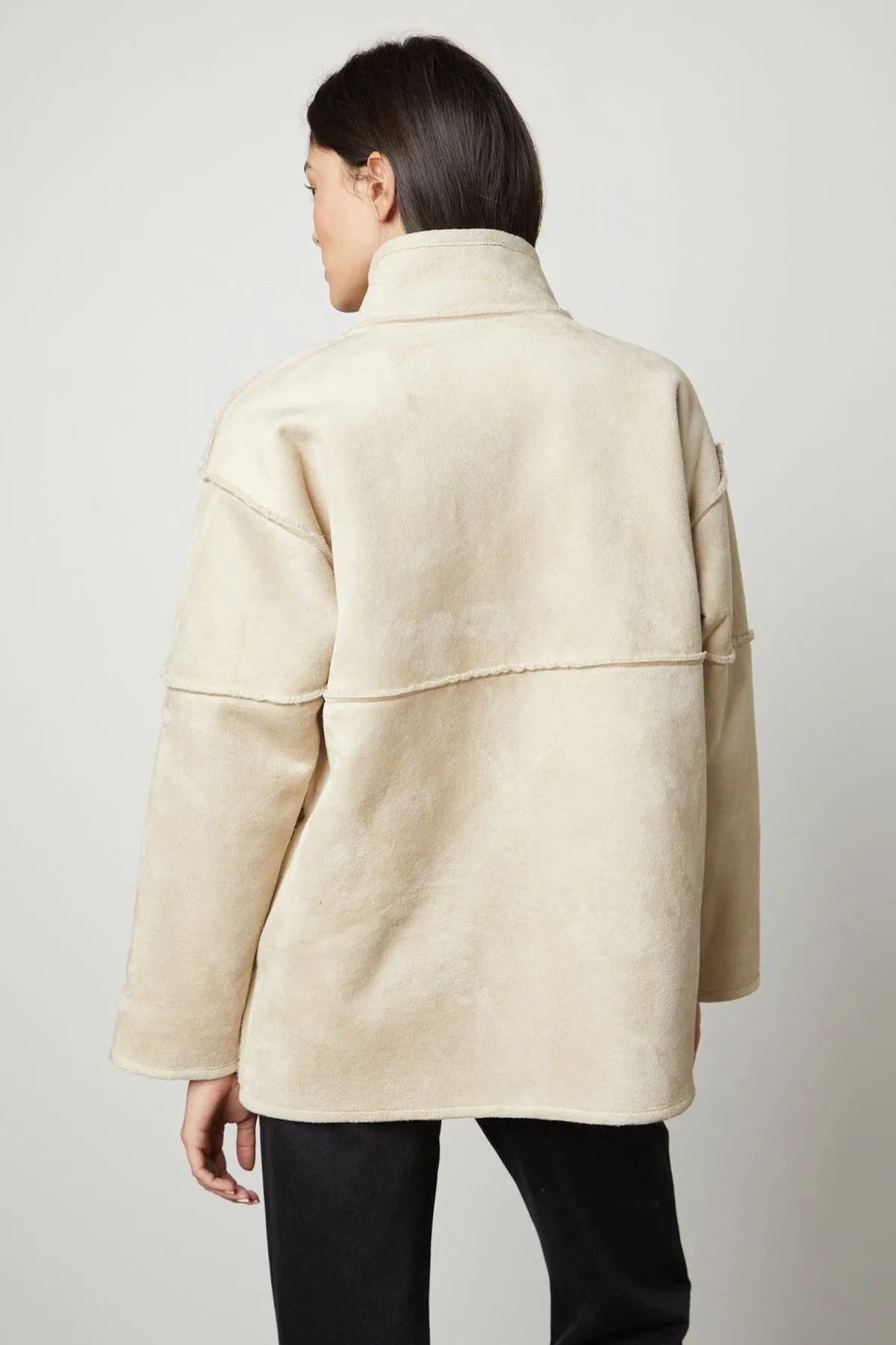 Velvet by Graham & Spencer Albany 03 Luxe Sherpa Reversible Jacket | Ecru