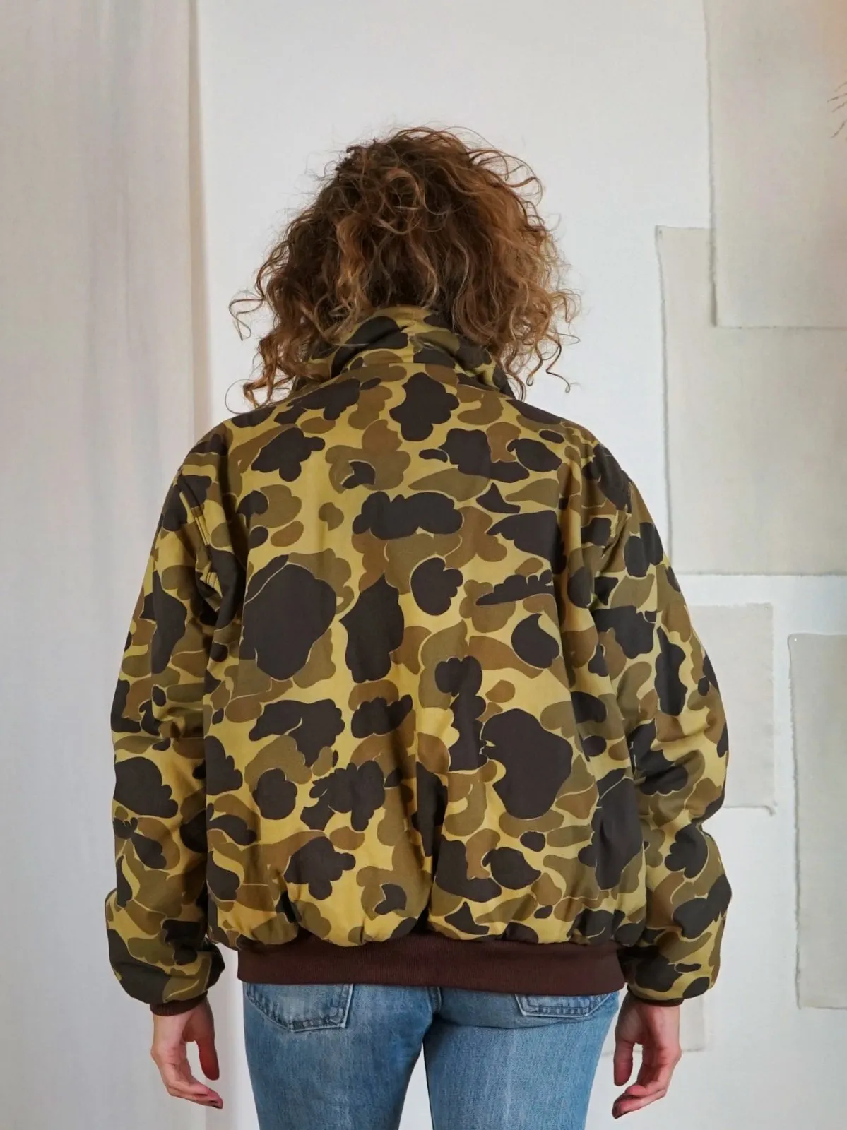 Vintage Camo Reversible Army Bomber Jacket