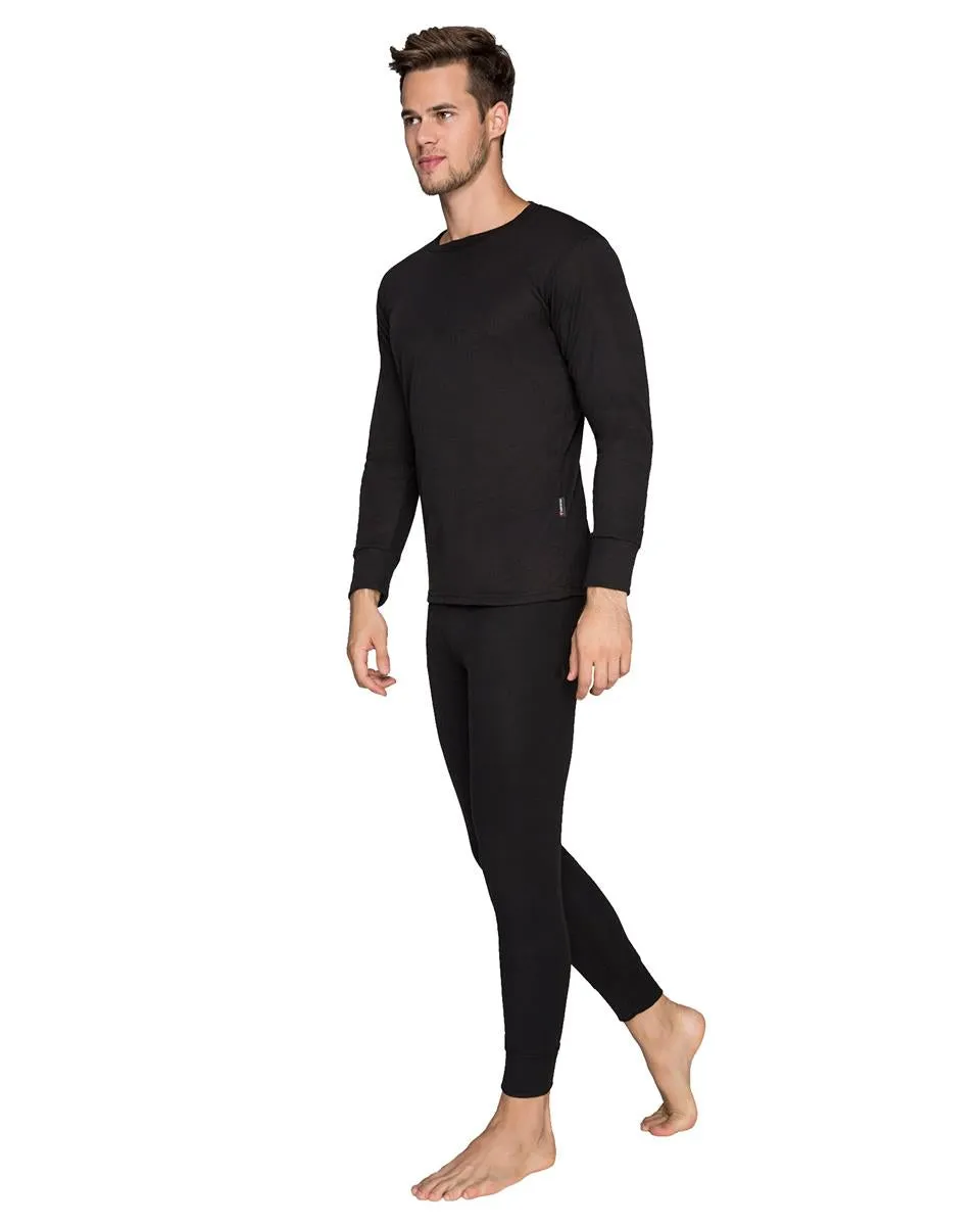 Wholesale Thermal Underwear Unisex Sets for Men & Women Thick Fleece Style  - Black