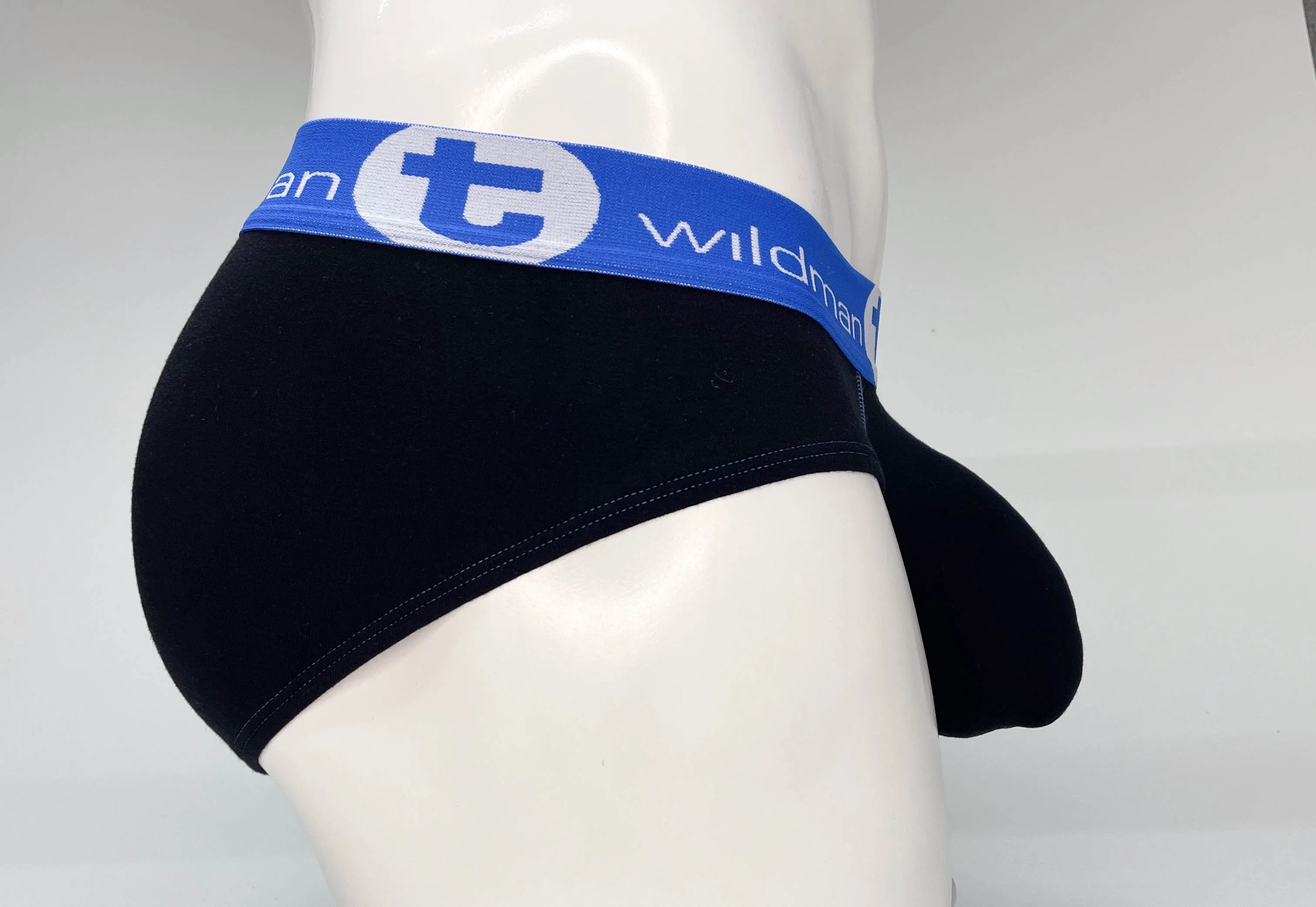 WildmanT Big Boy Pouch Cotton Brief Black and Blue