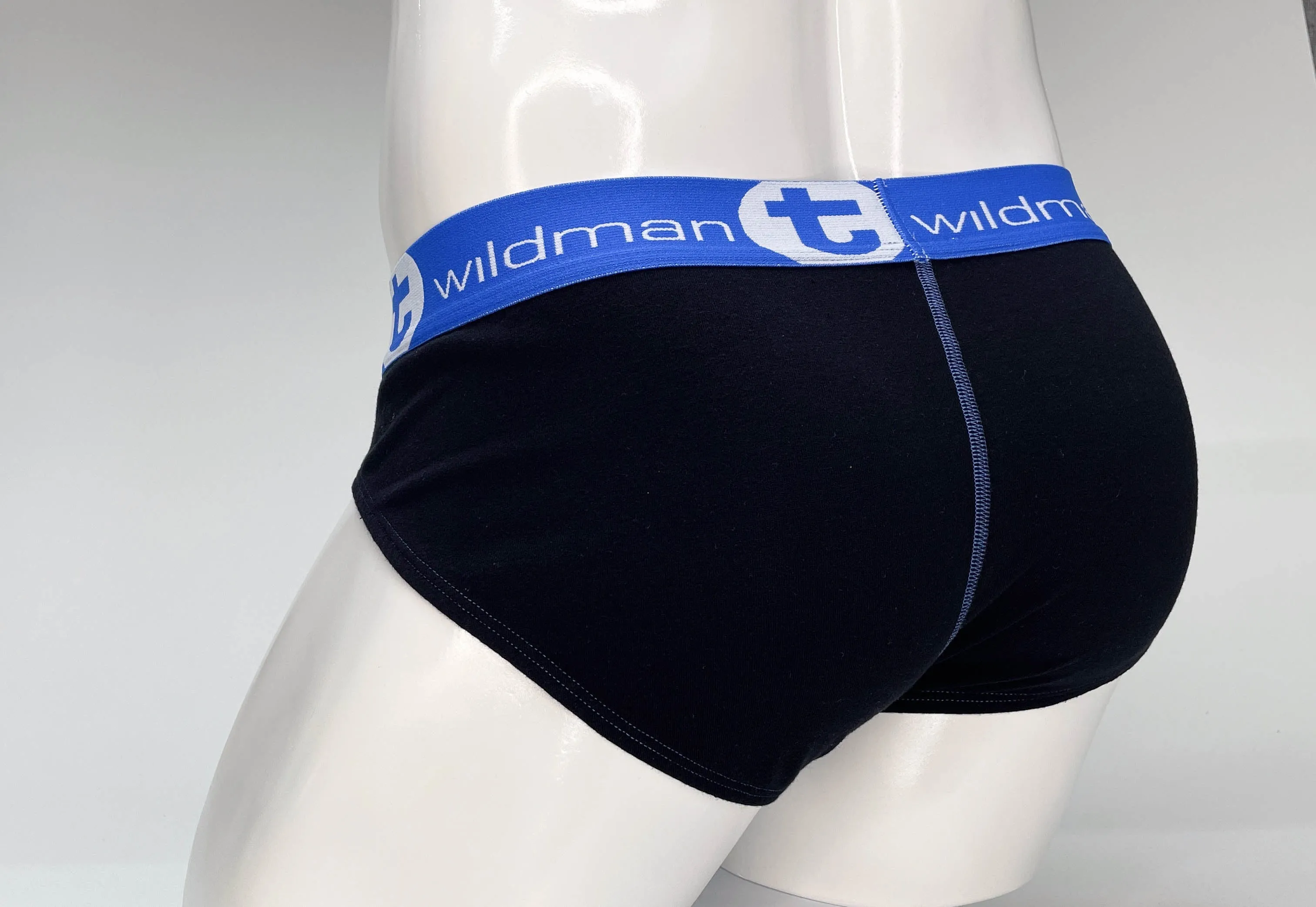 WildmanT Big Boy Pouch Cotton Brief Black and Blue