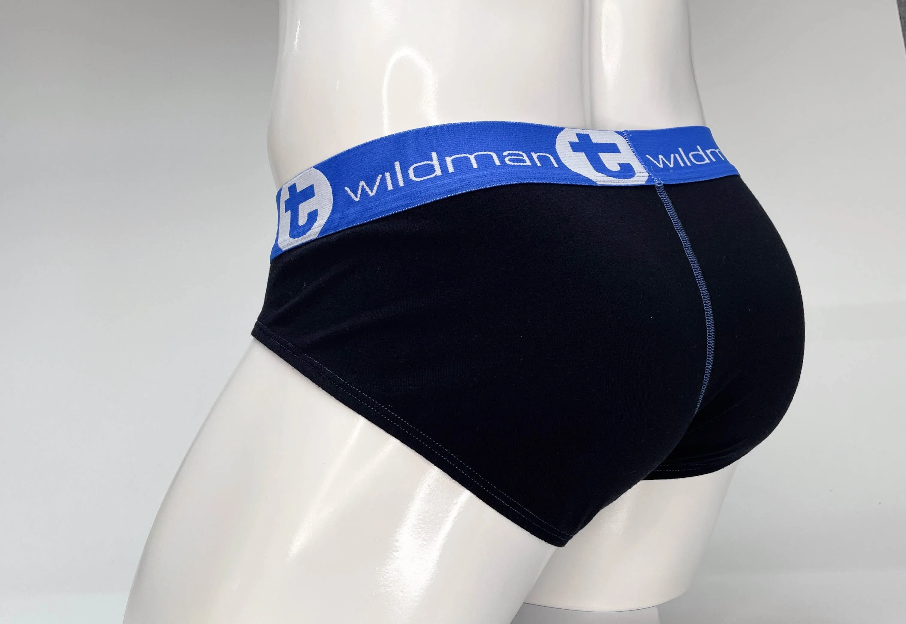 WildmanT Big Boy Pouch Cotton Brief Black and Blue