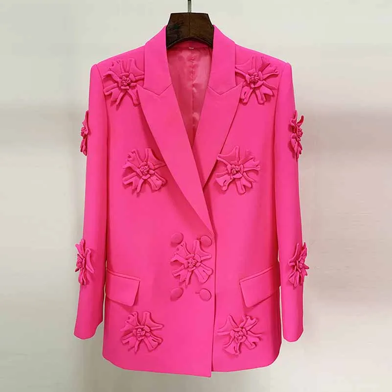 Women Crepe Couture Applique Jacket Fashion Coat