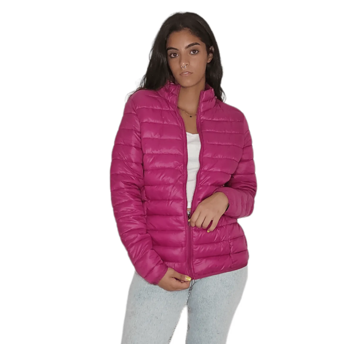 Women Puffer Jacket - Purple/Fuchsia