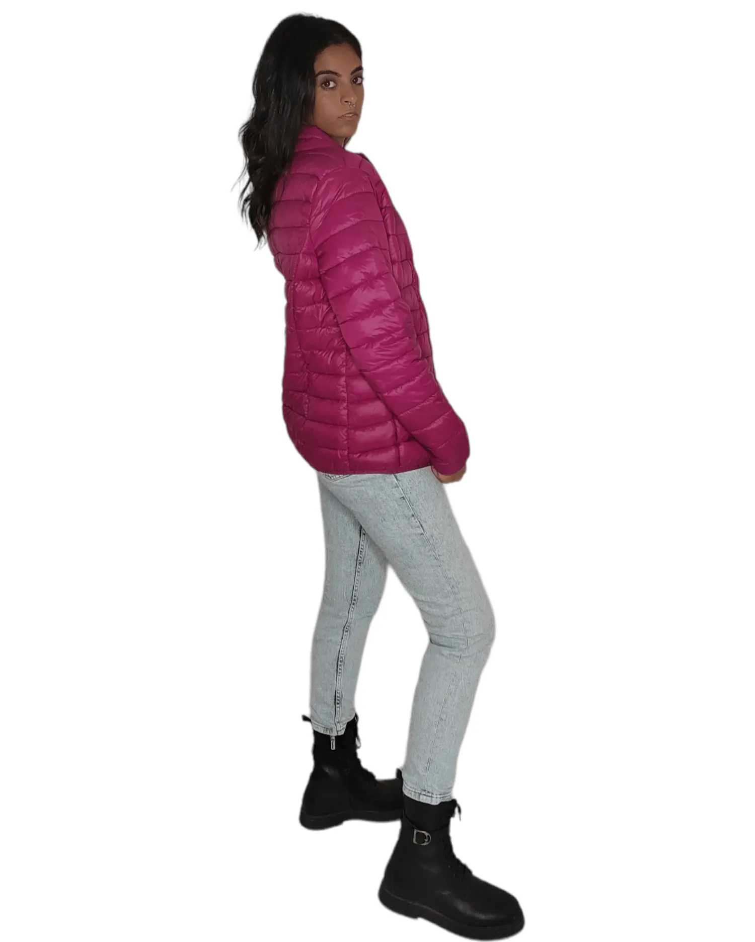 Women Puffer Jacket - Purple/Fuchsia