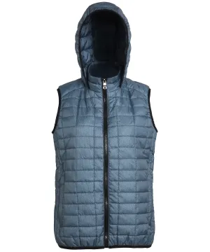 Womens honeycomb hooded gilet | Steel