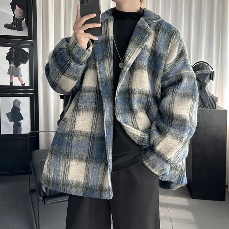 Woolen Big Plaid Oversized Jacket