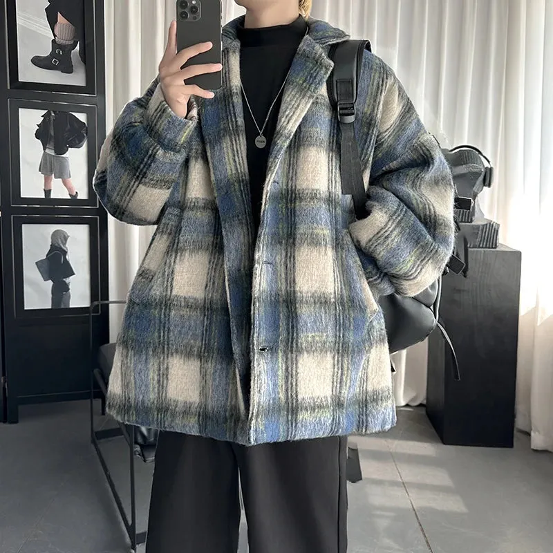 Woolen Big Plaid Oversized Jacket