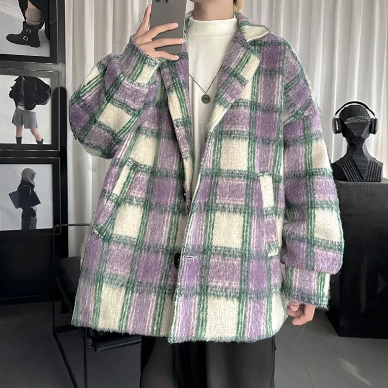 Woolen Big Plaid Oversized Jacket