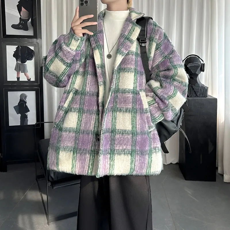 Woolen Big Plaid Oversized Jacket