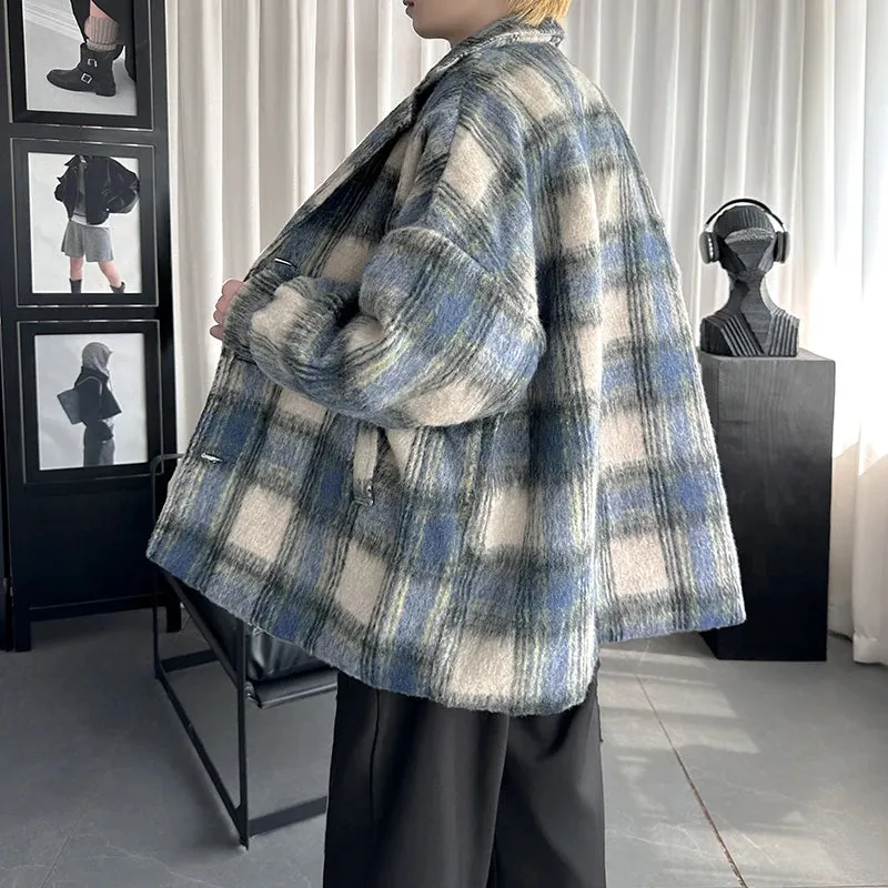 Woolen Big Plaid Oversized Jacket