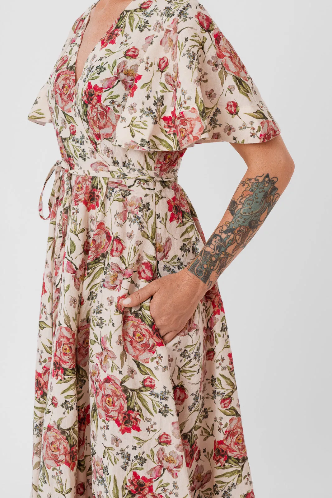 Wrap Dress, Butterfly Sleeve