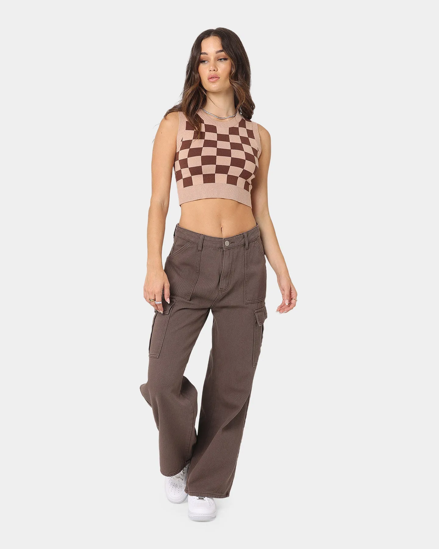 XXIII Women's Abela Check Vest Brown