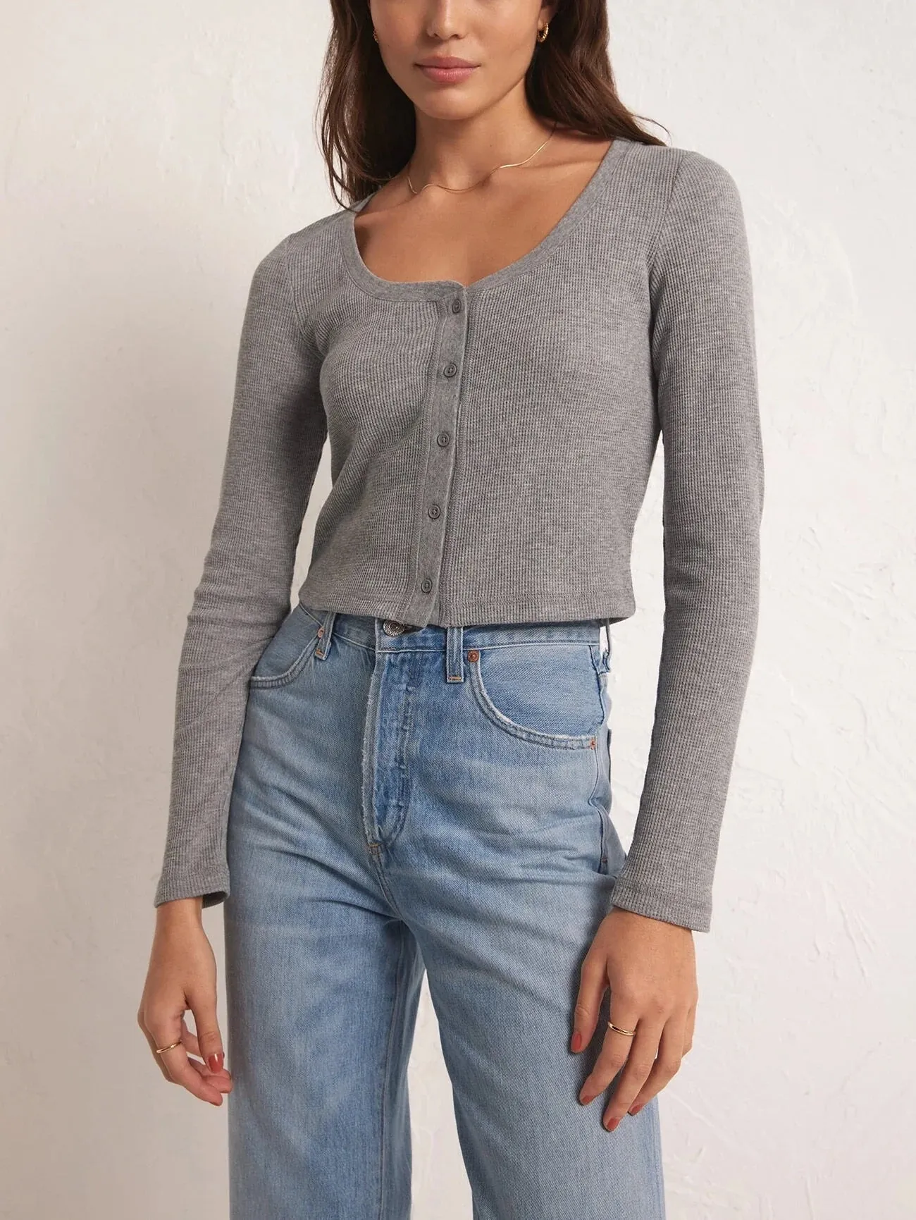 Z Supply Ciana Cropped Waffle Top