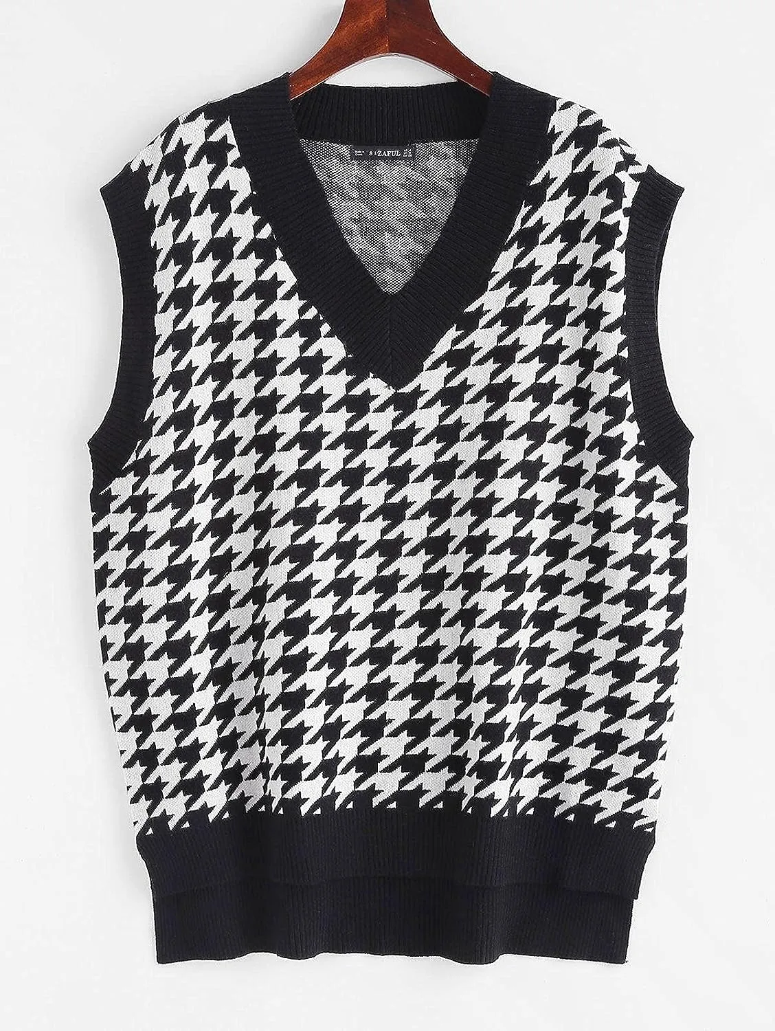 ZAFUL Women's Pullover Chevron Vest Sweater