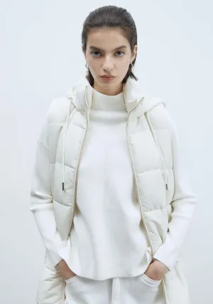 Zip Long Gilet - Off White